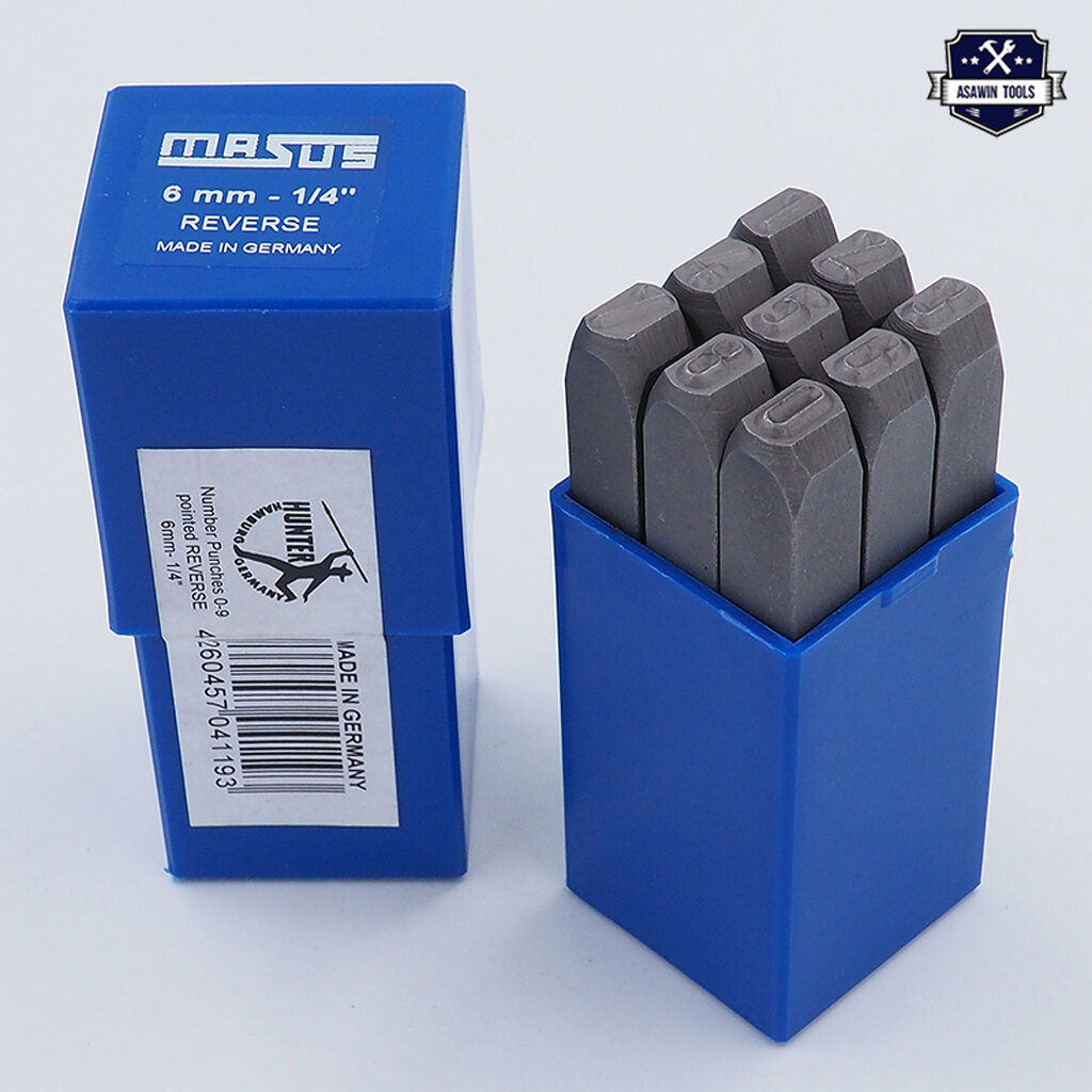 เหล็กตอกตัวเลข (ตัวกลับ) เยอรมัน MASUS ขนาดมิล : 1.5 MM - 12 MM
