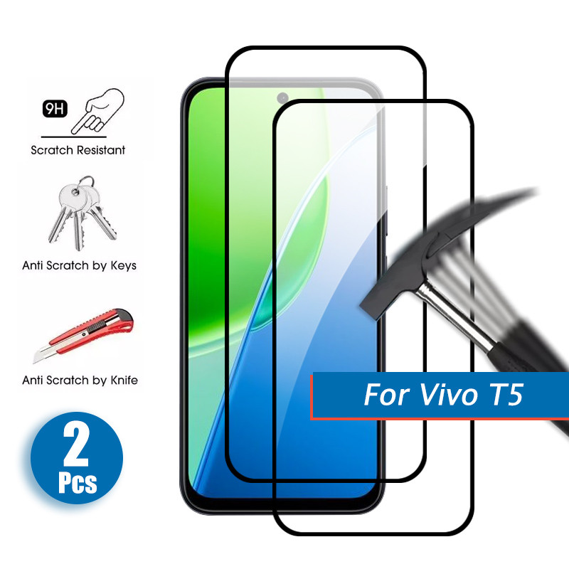 Vivo T5 Vitality กระจกนิรภัยสําหรับ Vivo T5 Pro T5X T4R T4X T3X T4 T3 T2 Pro Lite Ultra 1-2 ชิ้นป้อง