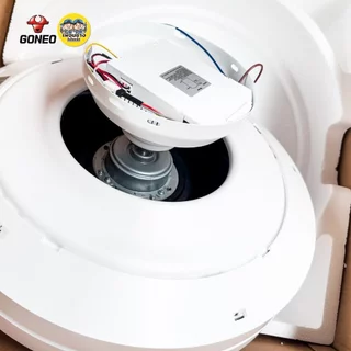 GONEO พัดลมโคมไฟเพดานไร้ใบพัด รุ่นATTO Bladeless Ceiling Fan With Light พัดลมโคมไฟ ปรับแสงได้ 3 ระดับ ขาว6500K คูลไวท...