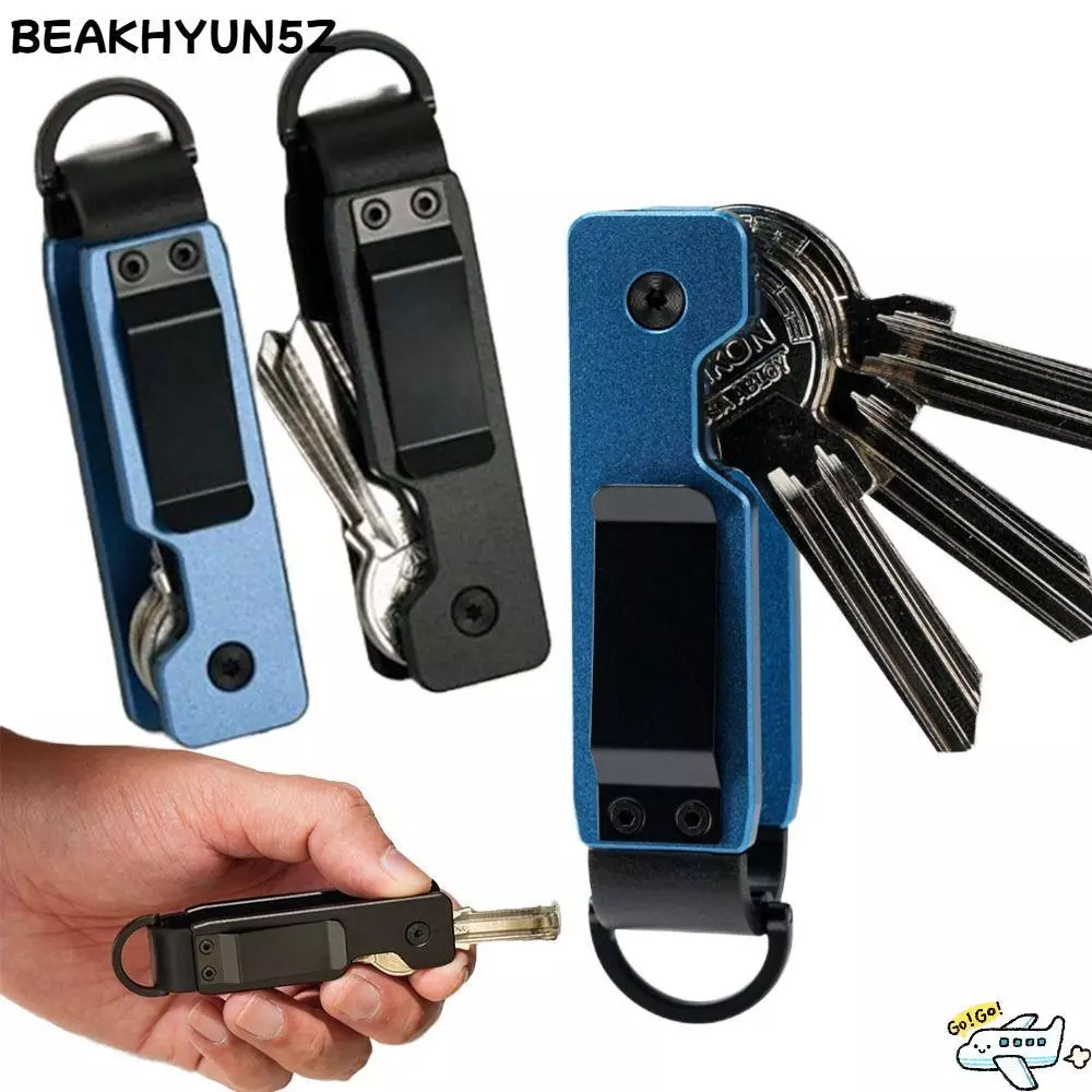BEAKYUN5Z Key Holder, Minimalist Compact Key Organizer,สมาร์ทโลหะถือ 2-5 คีย์พวงกุญแจกลางแจ้ง