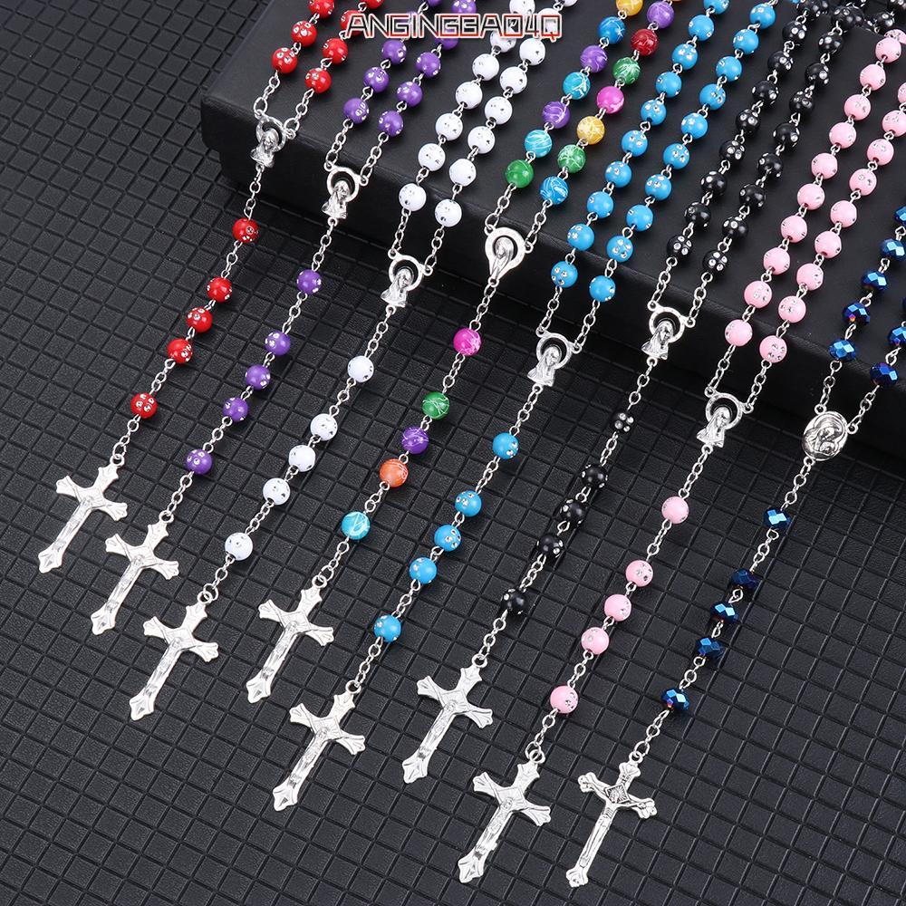 TIOMNV56KU 1 PC คาทอลิกสร้อยคอผู้หญิงชุดสร้อยคอจี้หลากหลายรูปแบบ