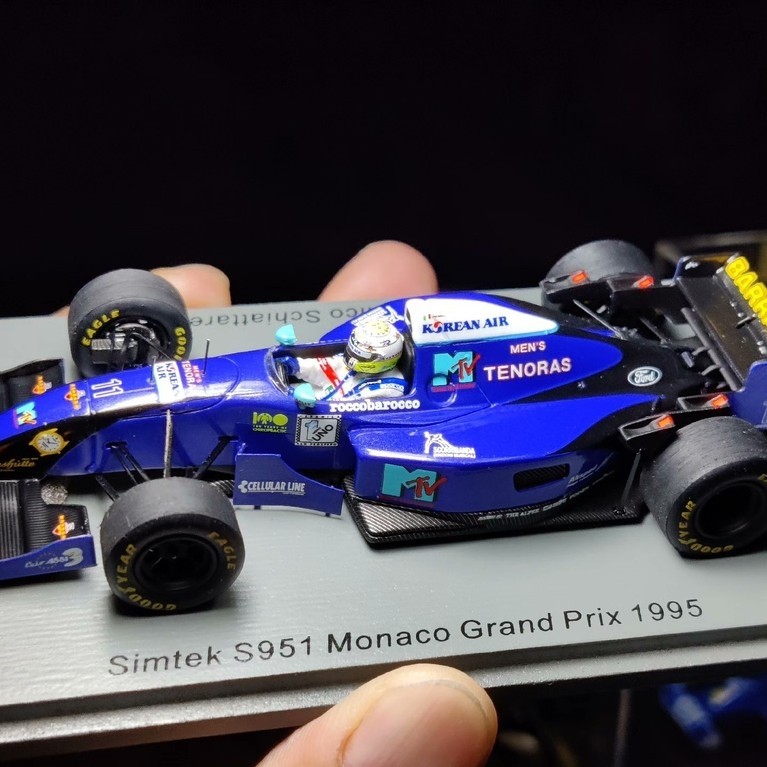 1/43 Spark Simtek S951 1995 Monaco Station หายากมาก กล่องต้นฉบับ เครื่องเล่น Perfectionist Please Pl