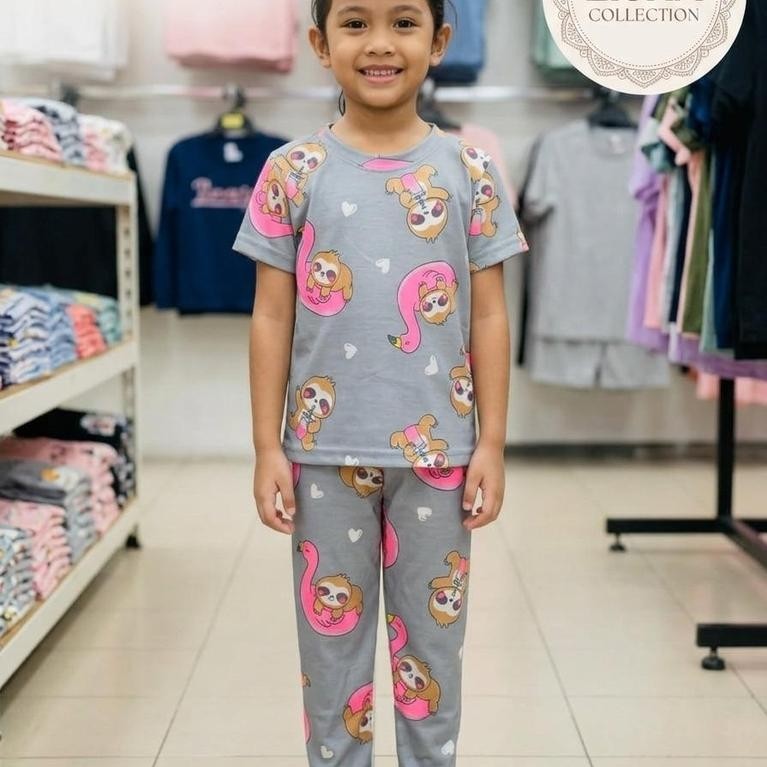 เสนอ sloth 2- 7Y Dondon เด็กทารก bigkids pijamas kain ผ้าฝ้าย sejuk viral mysha pijamas