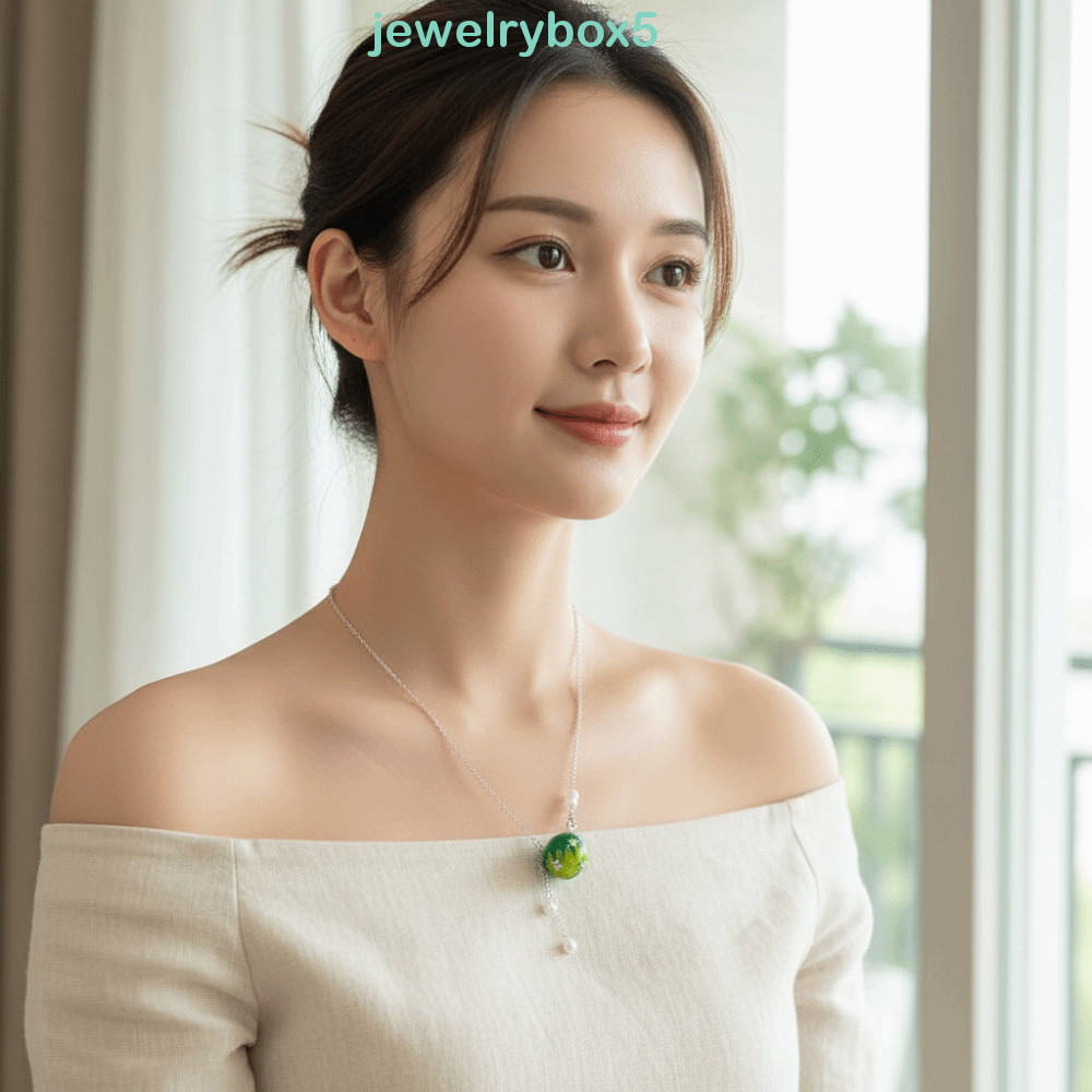 JEWELRYBOX5 เค้นคอผลไม้สีเขียวมะนาว Pip ชุดเครื่องประดับ, ชิ้น Fairycore เคลือบ Glossyไม่สมมาตรต่างห