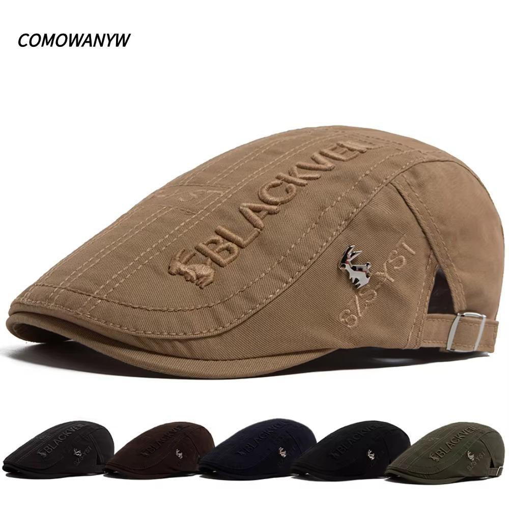 KOWANYW Men Beret,ปรับกระต่ายเย็บปักถักร้อย Newsboy หมวก,แฟชั่นครีมกันแดดBreathable Visorหมวกชุดลําลอง