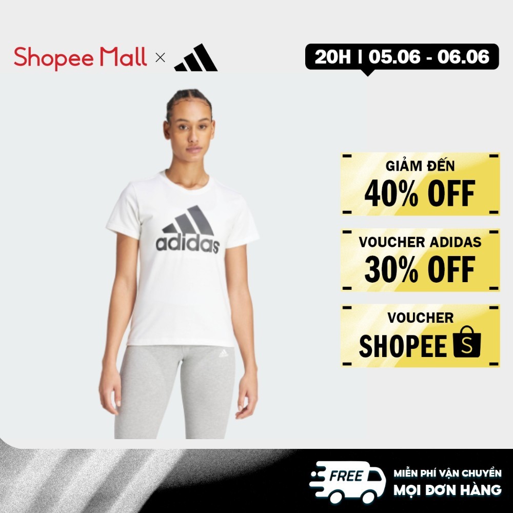 [เพียง 6.6 - VOUCHER 30%]เสื้อยืด adidas Lifestyle Essentials พร้อมโลโก้ผู้หญิงสีขาว GL0649