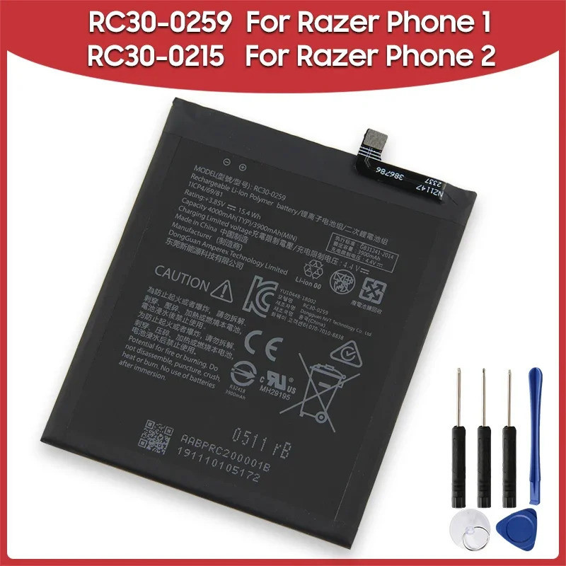 แบตเตอรี่สำรอง 4000mAh รุ่น RC30-0259 สำหรับ Razer Phone 2, Phone1 และ Phone2 แบตเตอรี่แบบชาร์จได้ R