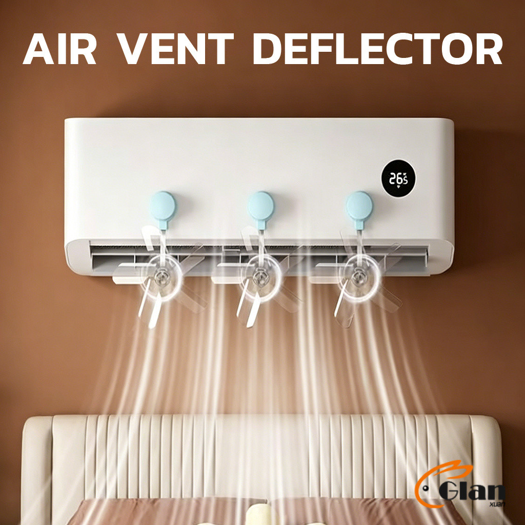 Glanxuan พัดลมติดแอร์ ปรับเครื่องปรับอากาศ  ตัวช่วยกระจายลมแอร์ Air conditioner vent