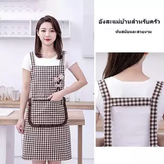ผ้ากันเปื้อนสำหรับร้านกาแฟ ทำจากผ้าฝ้ายแท้ กันน้ำและกันคราบสกปรก มีกระเป๋าซิป เหมาะสำหรับใช้ในครัวและร้านอาหาร