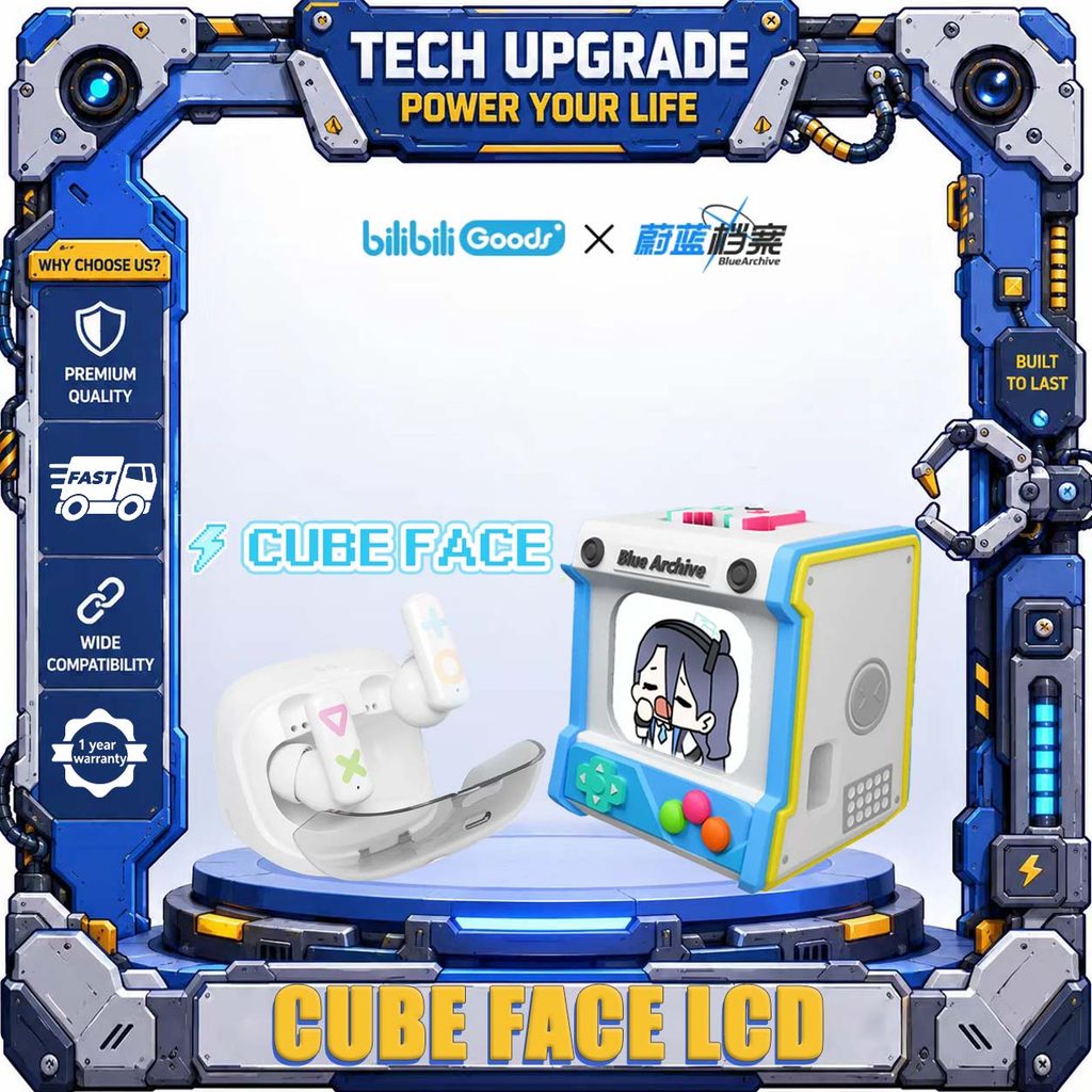 BilibiliGoods Blue Archive CUBE FACE หน้าจอสัมผัส LCD หูฟังบลูทูธไร้สายจริง