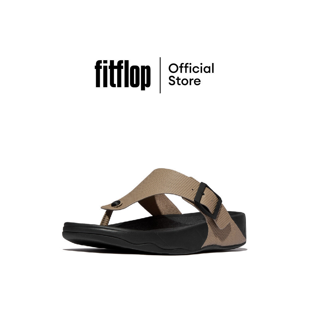 FITFLOP TRAKK BUCKLE EMBOSSED-LEATHER รองเท้าแตะแบบหูหนีบผู้ชาย รุ่น E7I-076 สี BROWN