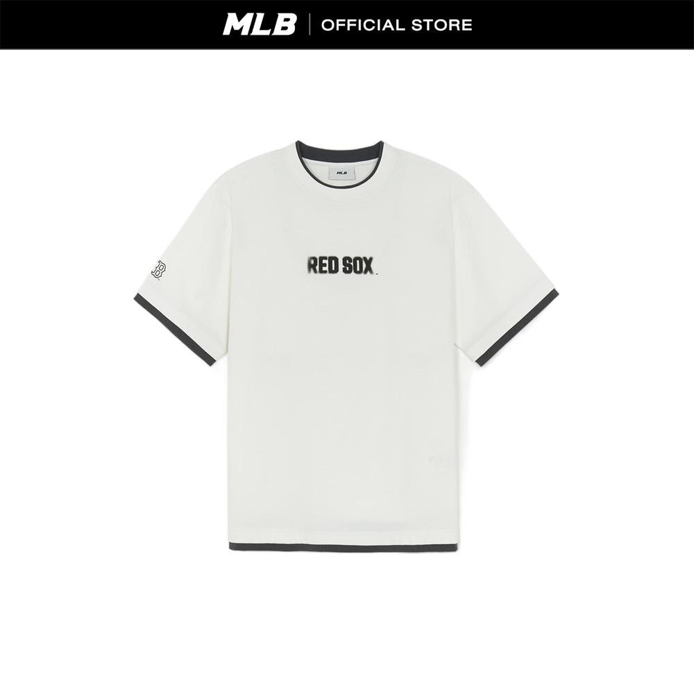 MLB เสื้อยืด ยูนิเซ็กส์ Basic Street Logo Heavy Weight Over Fit T-Shirts รุ่น 3ATSB0954 43IVS สีขาวงาช้าง
