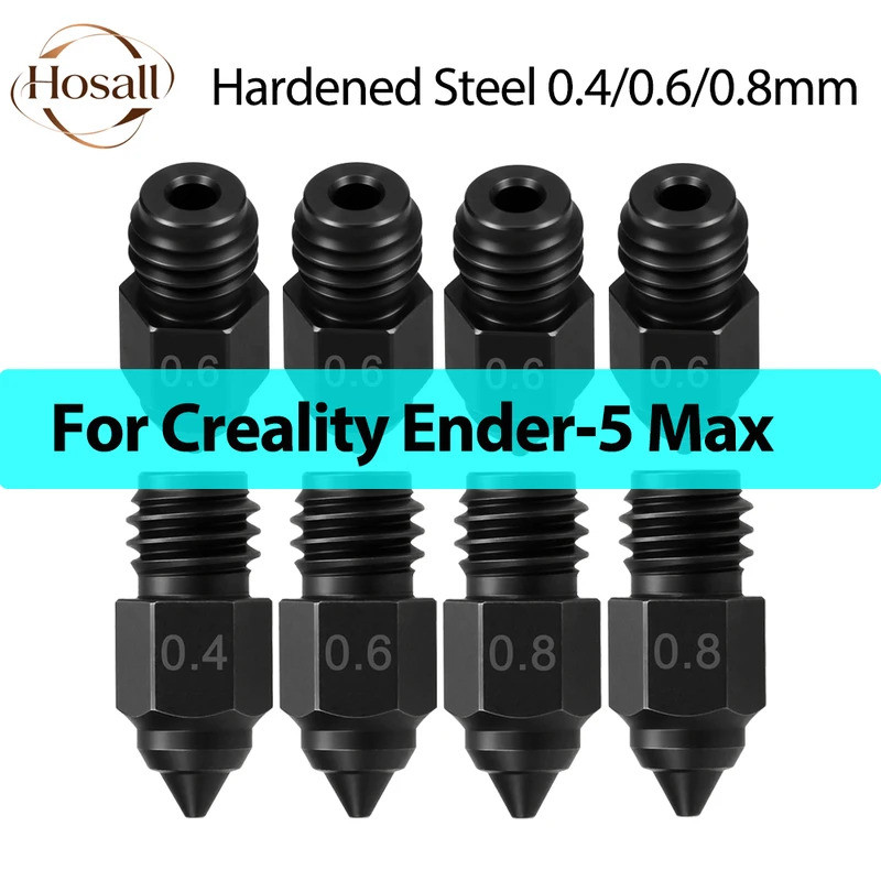 HB สําหรับ Creality Ender-5 Max Hard เหล็กหัวฉีด 0.4 0.6 0.8 ความเร็วสูงพิมพ์หัว Hotend หัวฉีด 3D เค