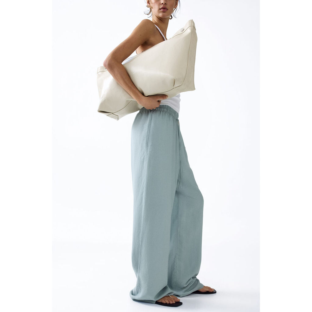 H&M(เอชแอนด์เอ็ม) กางเกงผ้าลินินผสม Women Linen-blend trousers 1259065_6