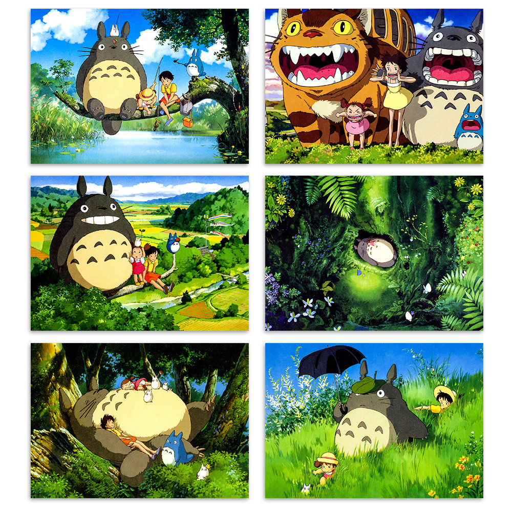 โปสเตอร์ โทโทโร่เพื่อนรัก My Neighbor Totoro เมย์ ซัทสึกิ รถบัสแมว Ghibli มินิมอล มีกาวในตัว ภาพติดผ