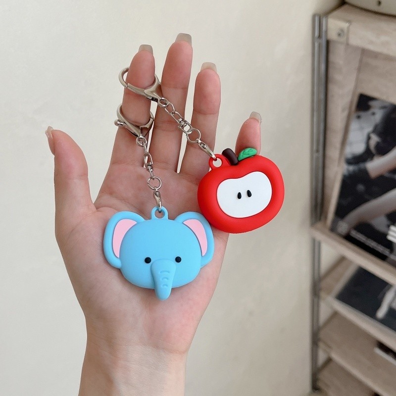เหมาะสําหรับ airtag เคสป้องกัน Elephant Trunk Red Apple เหมาะสําหรับ AirTag Tracker เคสป้องกันการ์ตู