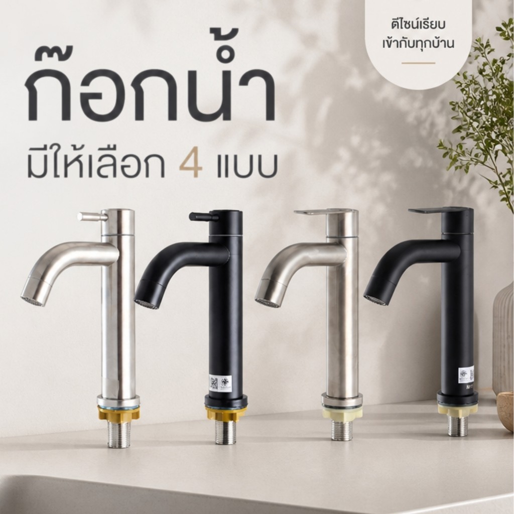 🔥Home.mee🔥ก๊อกอ่าง ก๊อกอ่างล้างหน้า ทนทาน ไม่เป็นสนิ่ม สแตนเลสแท้
