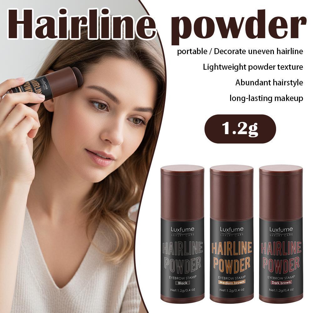 Luxfume Hairline Touch Up Powder Natural Shadow Filler สําหรับผมบางและคิ้ว K2i9