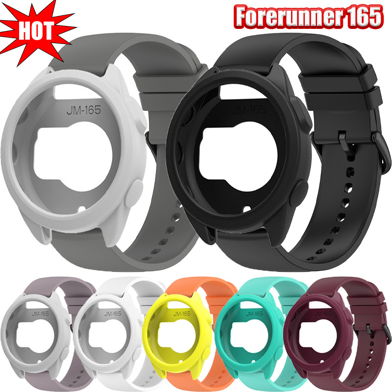 สายซิลิโคน + เคสสําหรับผู้เบิกทาง Garmin 165 Soft Sport Breathable Strap สําหรับผู้เบิกทางนาฬิกา Gar