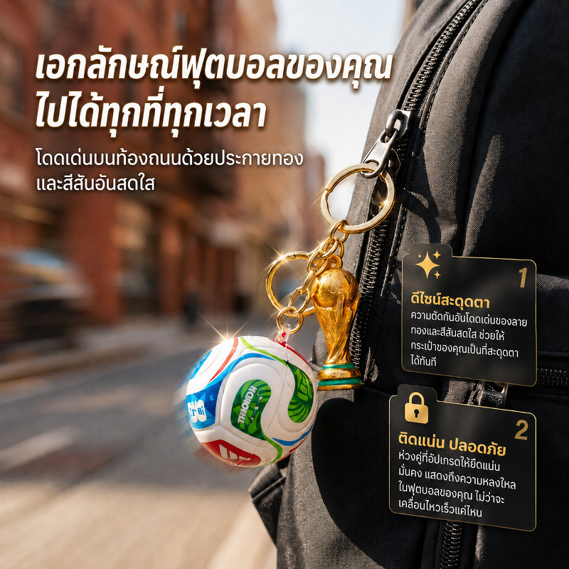 【ของสะสมคอบอล】พวงกุญแจถ้วยรางวัลฟุตบอลโลก2026 แบบจำลองคุณภาพสูง / พวงกุญแจ/ถ้วยรางวัล/ฟุตบอลโลก/ของที่ระลึก/2026