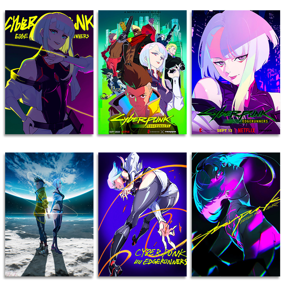 โปสเตอร์ไซเบอร์พังค์ โปสเตอร์ Cyberpunk Edgerunners ลูซี่ เดวิด ภาพติดผนัง ตกแต่งห้องนอน สติกเกอร์อนิเมะ วอลเปเปอร์ มีกาวในตัว ตามสั่ง
