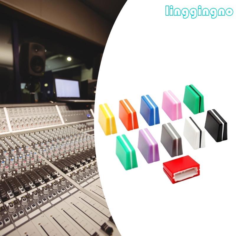 RR 10 ชิ้นประสิทธิภาพ DJ Mixer Fader Caps น้ําหนักเบาก่อสร้าง Universal Fader ปุ่มสําหรับการแสดงบนเว