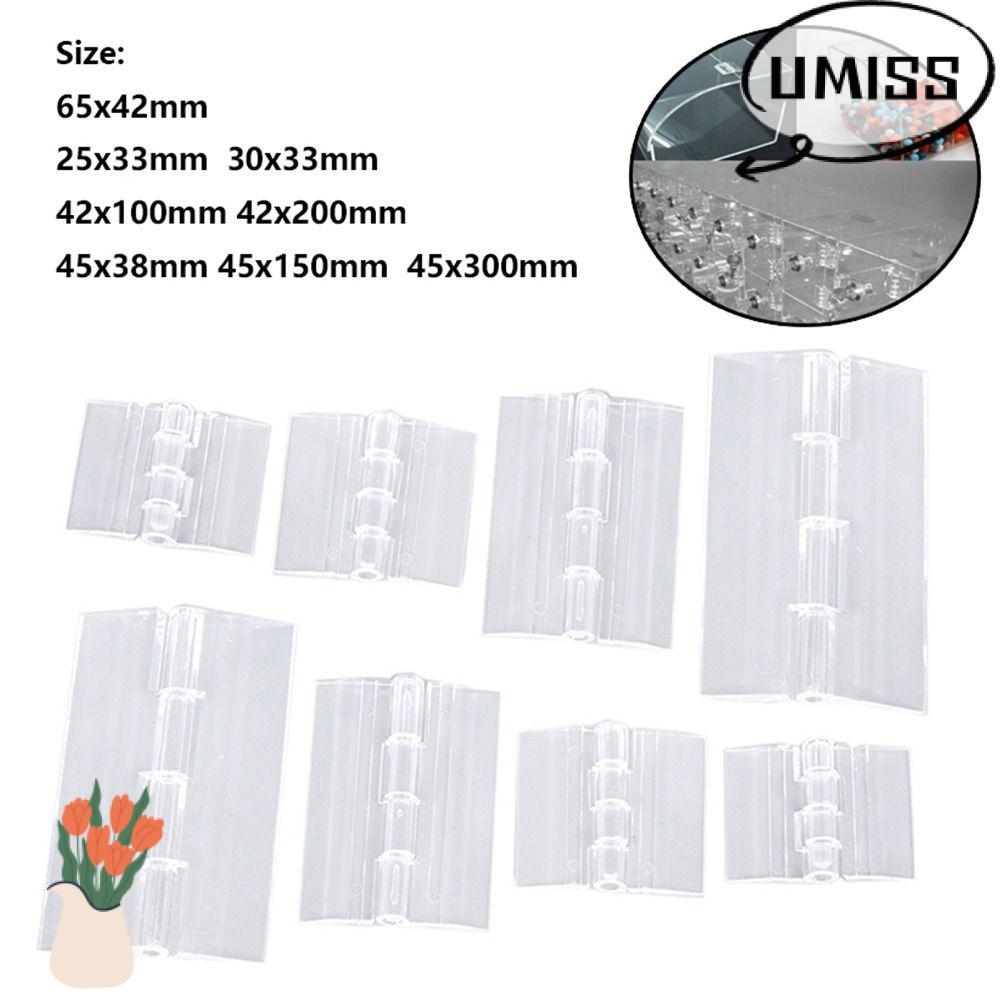 UMISS บานพับพับพลาสติก 2 ชิ้น, บานพับประตูโปร่งใส, ทนทานพับได้ ABS 270 องศาเฟอร์นิเจอร์ฮาร์ดแวร์ประตูตู้