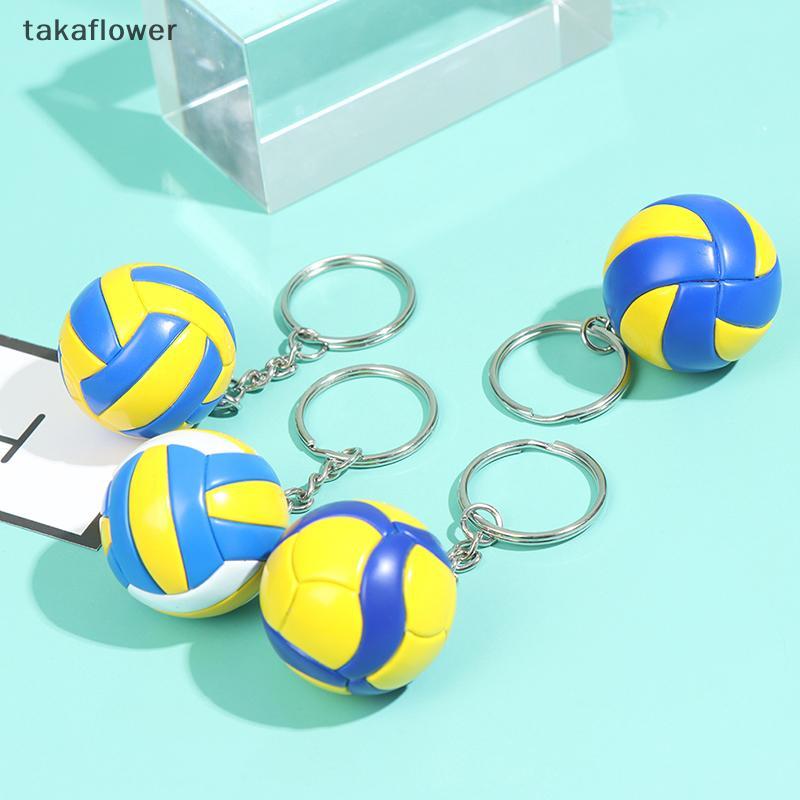 Takaflower Volleyball Keychain Mini PVC Volleyball พวงกุญแจกระเป๋าพวงกุญแจรถ Ball Key Ring ใหม่