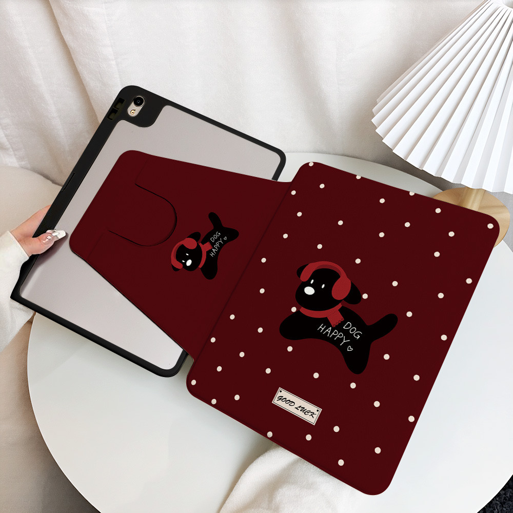 เคสป้องกัน For Samsung Tab S6Lite 10.4'' A11Plus A8 A9/A9Plus/S7 S9 S10 FE/S9 S10 Plus ลูกสุนัขเย็น ปรับองศาได้360 องศา