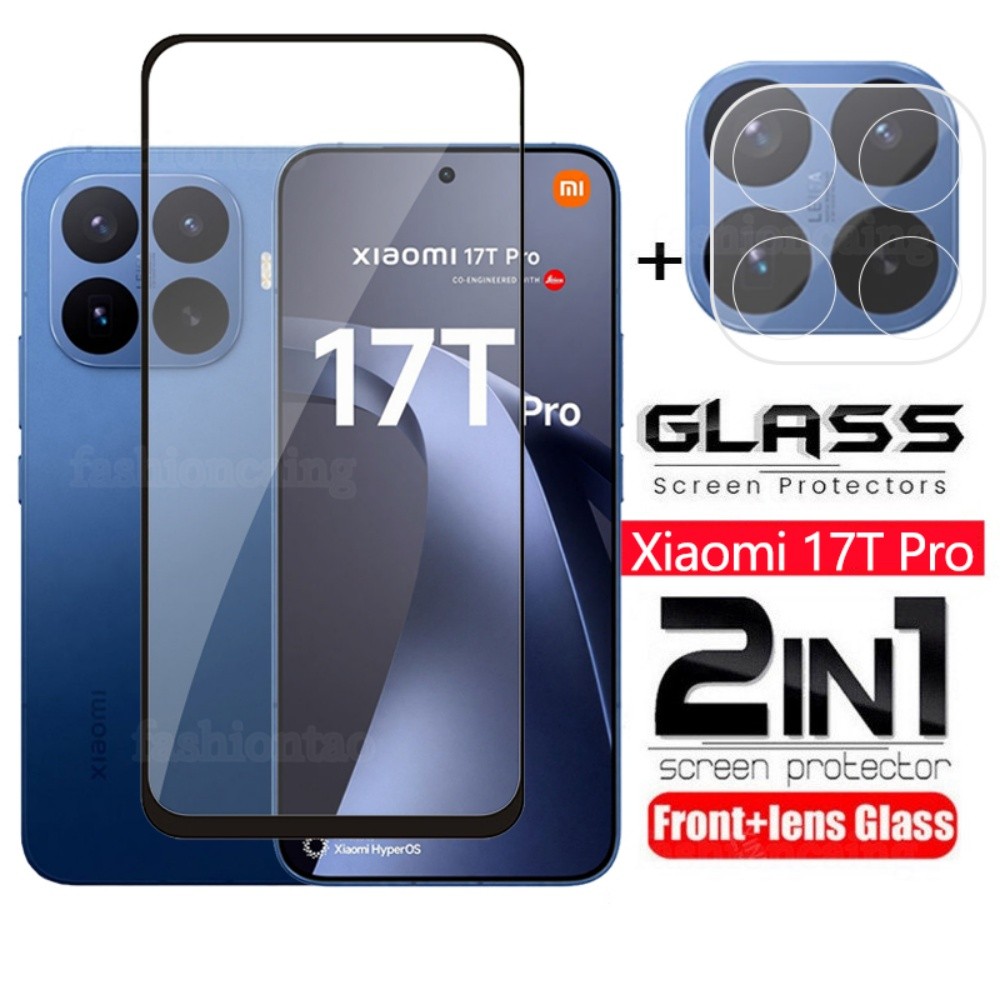 2 in 1 หน้าจอกระจกนิรภัย Protector ฝาครอบด้านหน้าฟิล์มสําหรับ Xiaomi 17T Pro 17TPro 1 7 17 T Xiaomi17T Pro Xiaomi17TPro 5G 2026 กลับกล้องเลนส์ป้องกันฟิล์ม