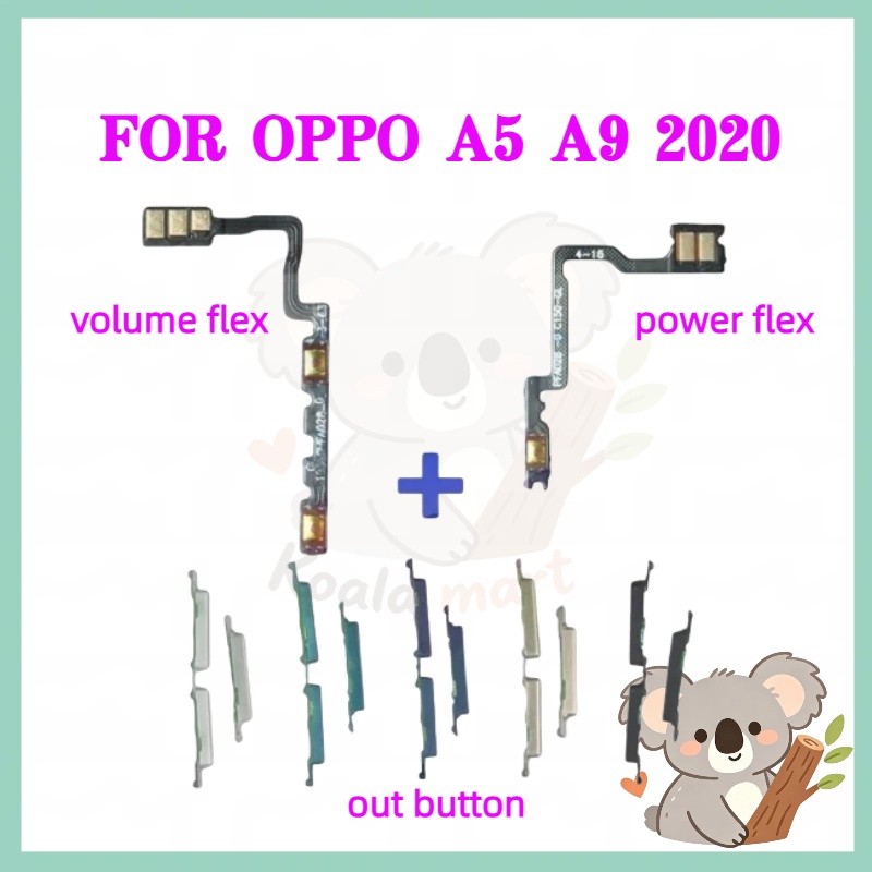 สําหรับ OPPO A5 2020 / A9 2020 / A11 โทรศัพท์สวิทช์ Key Power On Off Volume up down ปุ่มด้านข้างปุ่ม Flex เปลี่ยน