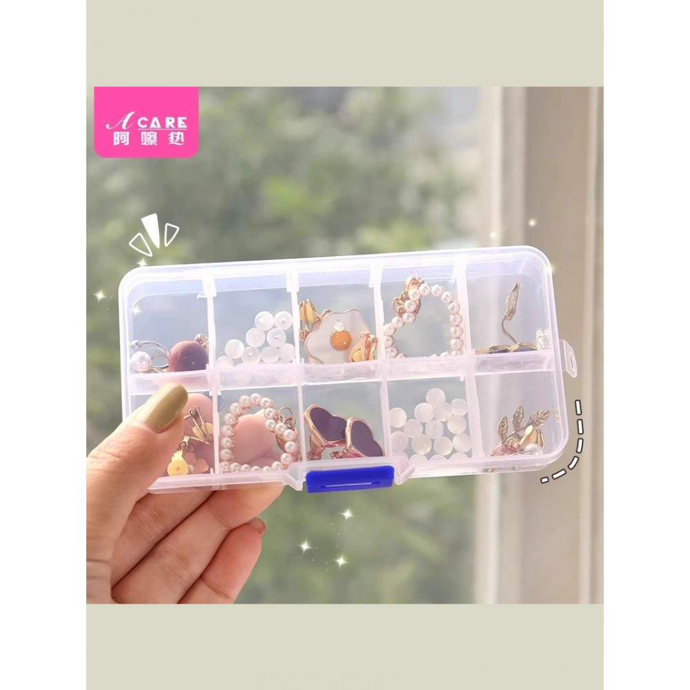 กล่องเก็บของ/ต่างหู AA1s701-Jewelry Transparent Visual Box Small Jewelry ต่างหู Tidy-up Small Lattic
