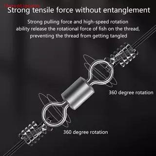 [Thevatipoem] 100 ชิ้นหมุนตกปลาสแตนเลส Rolling Barrel Swivels Fishing Line Connector Micro Swivel Fishing Lure แหวนแข็งหมุนร้อน