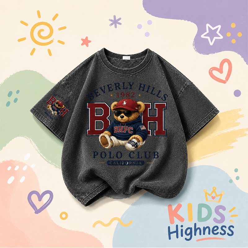 COD 2026 สินค้าใหม่ ทรงหลวม คอกลม เสื้อเด็ก kids Distressed T-shirt ผ้าฝ้าย เด็กชาย เสื้อผ้าเด็ก t-shirt S15