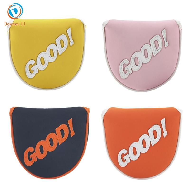Dovewill Golf Mallet Putter Cover Club Headcover Golf ฝาครอบป้องกัน PU หมวกหนังแบบพกพาสะดวกปิดเหมาะสําหรับนักกอล์ฟการฝึกอบรม
