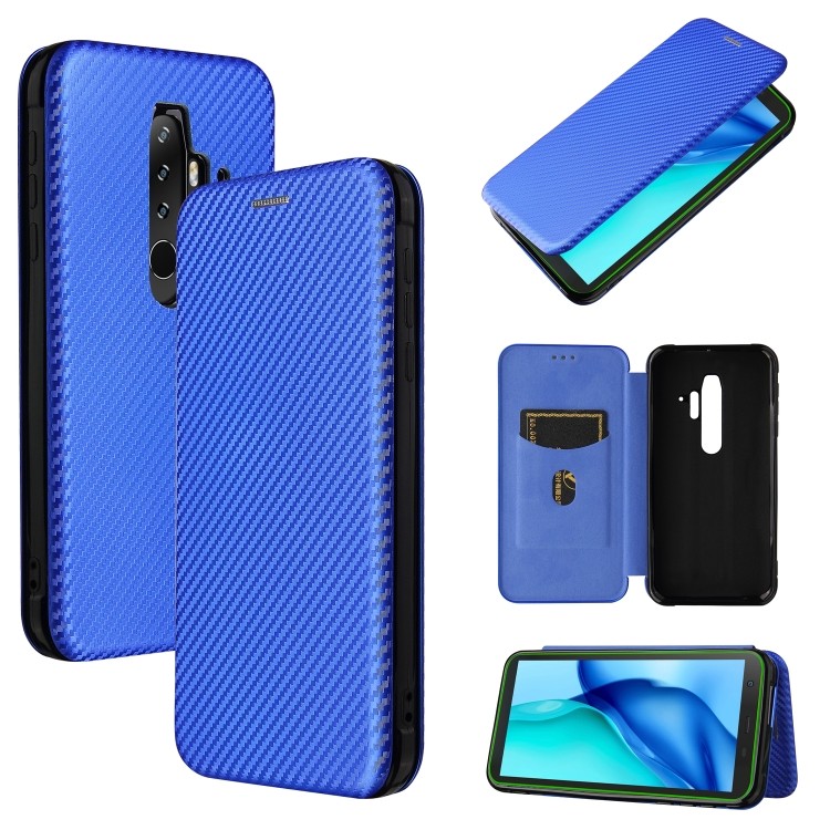 จัดส่งในวันเดียวกัน สําหรับ Blackview BV6300 Pro คาร์บอนไฟเบอร์แนวนอน Flip TPU + PC + เคสหนัง PU พร้