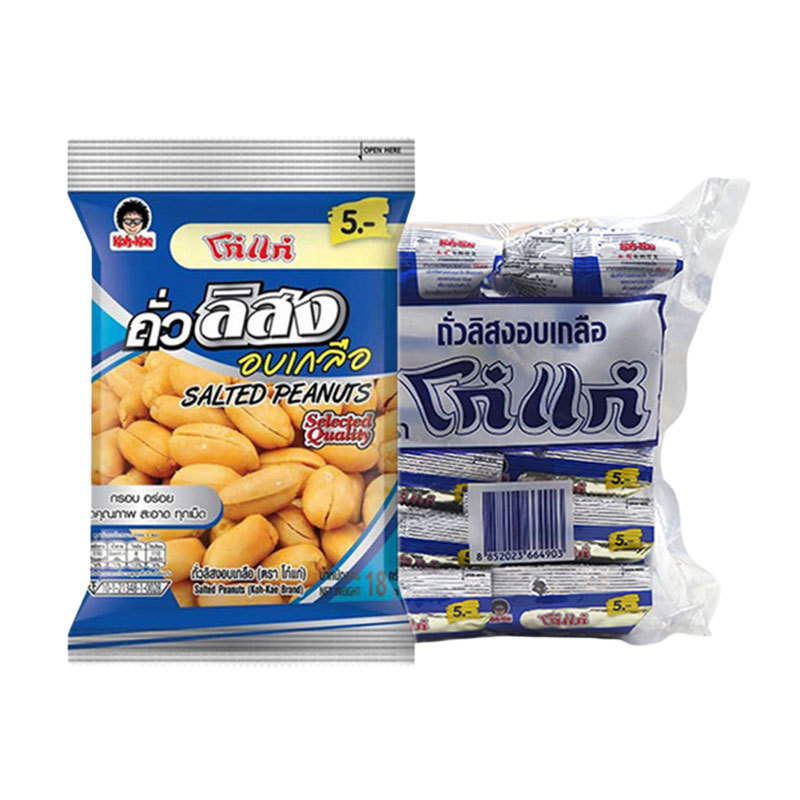 โก๋แก่ ถั่วลิสงอบเกลือ 18 ก. x 12 (KOHKAE Salted Peanuts 18 g x 12) โปโลแมน POLOMAN
