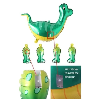 GeeParty บอลลูนฟอยล์ไดโนเสาร์ 3D ตั้งได้ สีเขียว ของตกแต่งงานวันเกิดเด็กผู้ชาย