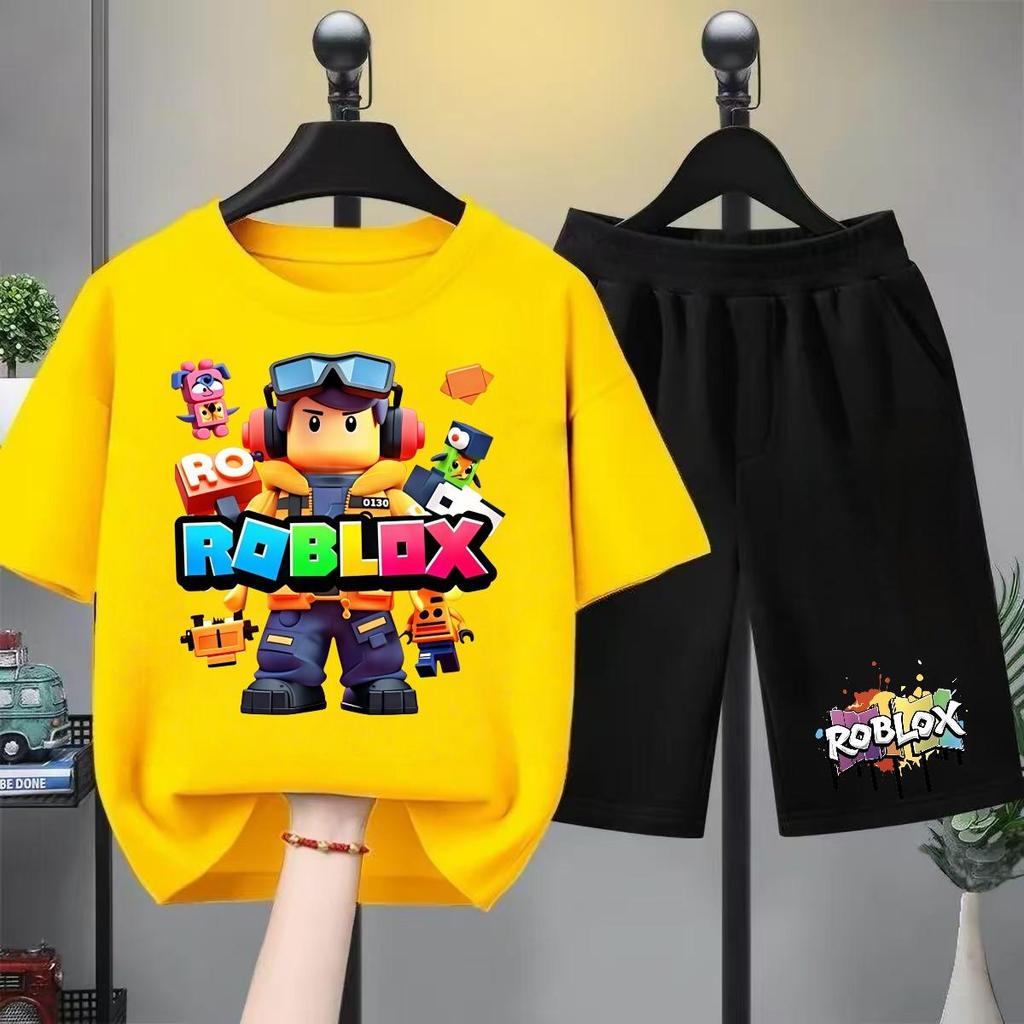 เสื้อยืดคอกลมแขนสั้นสำหรับเด็ก มีให้เลือกหลายสี ทั้งเสื้อยืดคอกลมแขนสั้นสีสันสดใส และกางเกงขา #011