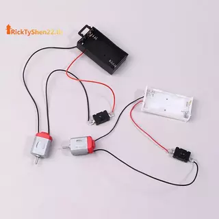 RickTyShen สีขาว 130 ชุดมอเตอร์ 2xAA แบตเตอรี่กรณีและสวิทช์ 16500 RPM Mini DIY อิเล็กทรอนิกส์มอเตอร์วงจรรุ่นชุด TH