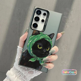 เคสโทรศัพท์ Samsung Galaxy S25/S25U/S24/S24U/S23/S23U ลายแมวคู่รักขาวดำ น่ารัก เคสแฟชั่นป้องกันรอย