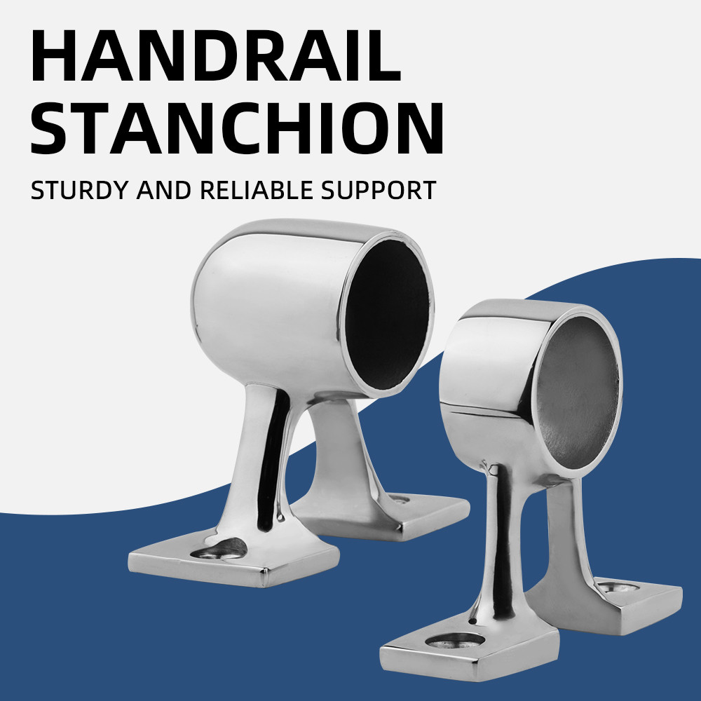 อุปกรณ์ราวบันไดเรือ 1 ชิ้น Stanchion รองรับ 90° มารีนเกรด 316 สแตนเลสเรือมือรางฟิตติ้ง 25 มม. มารีน ฮาร์ดแวร์