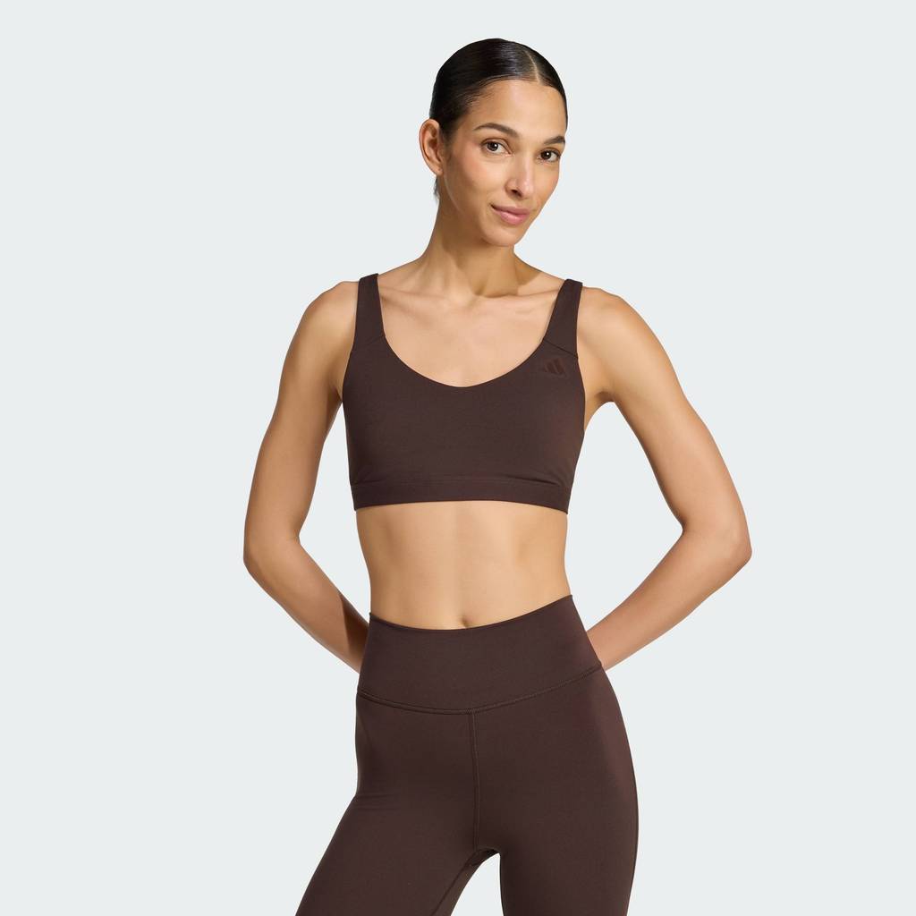 adidas Gym & Training บราซัพพอร์ตระดับปานกลาง All Me Essentials ผู้หญิง สีน้ำตาล KS6022
