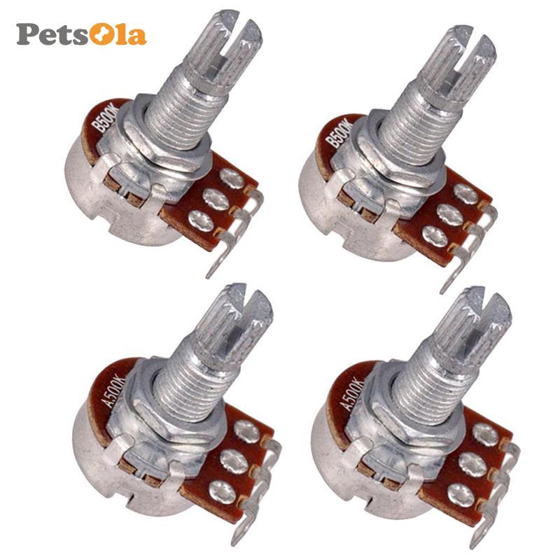 [PETSOLA] เพลา SPLIT ยาว 4x 500K กีตาร์ไฟฟ้า Potentiometer หม้อควบคุมระดับเสียง