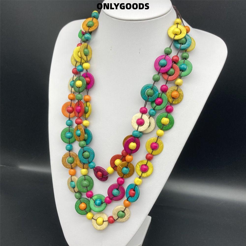 ONLYGOODS สร้อยคอไม้ Statement Bib Bead เครื่องประดับคอแฮนด์เมด