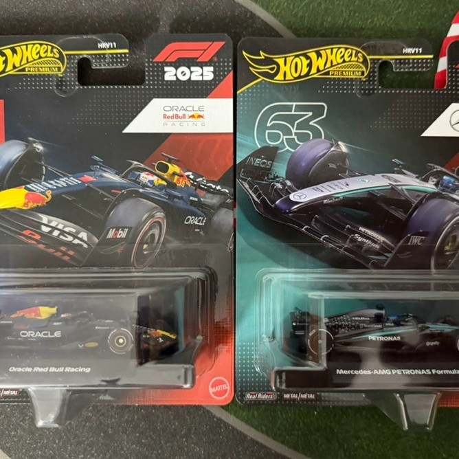 [Combo F1] 2 Hot Wheels F1 Premium 2025 RedBull & Mercedes Model Cars