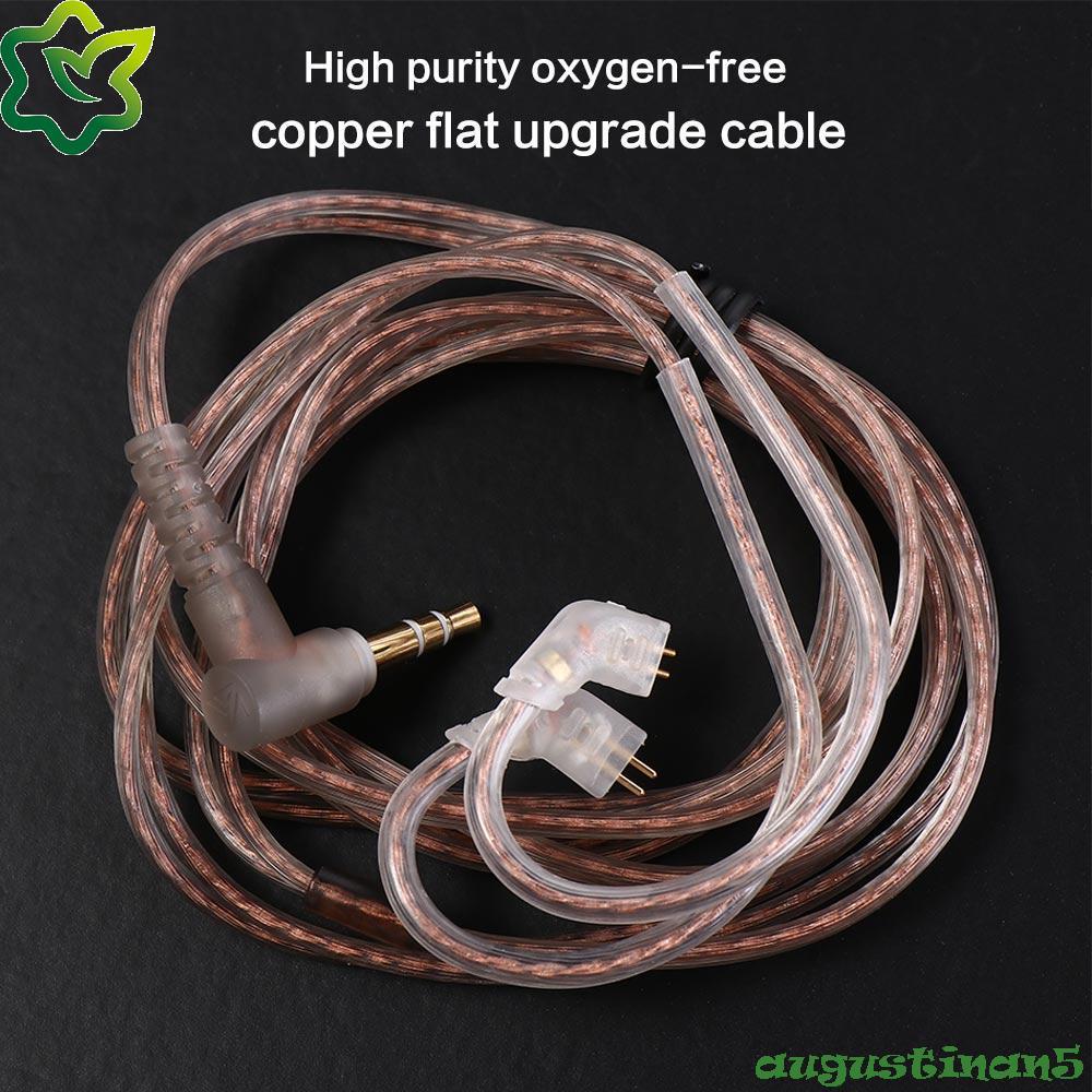 AUGUSTINAN KZ หูฟังเงินสําหรับ KZ ZEX 2Pin สาย Twisted สายอัพเกรดออกซิเจนฟรีทองแดงในสายหู