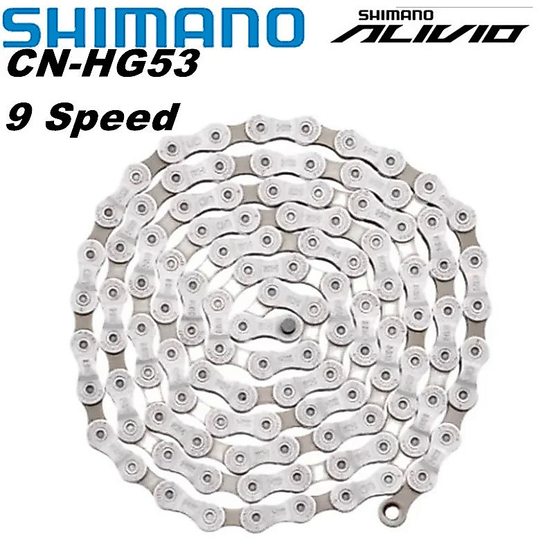 Original SHIMANO ALIVIO M3100 HG53- 9 สปีดโซ่จักรยาน - แคบสุด - HYPERGLIDE- โซ่ MTB 114L พร้อม Quick