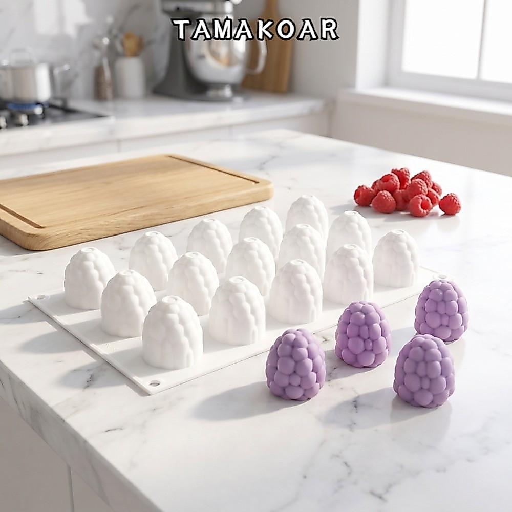 ทามาโย อัลมอนด์พีชช็อคโกแลตแม่พิมพ์,15ช่องซิลิโคนมูสเค้กแม่พิมพ์,นํามาใช้ใหม่พีชมะนาวไม่ติดอาหารค่อยไปขนมแม่พิมพ์สําหรับขนมอบ