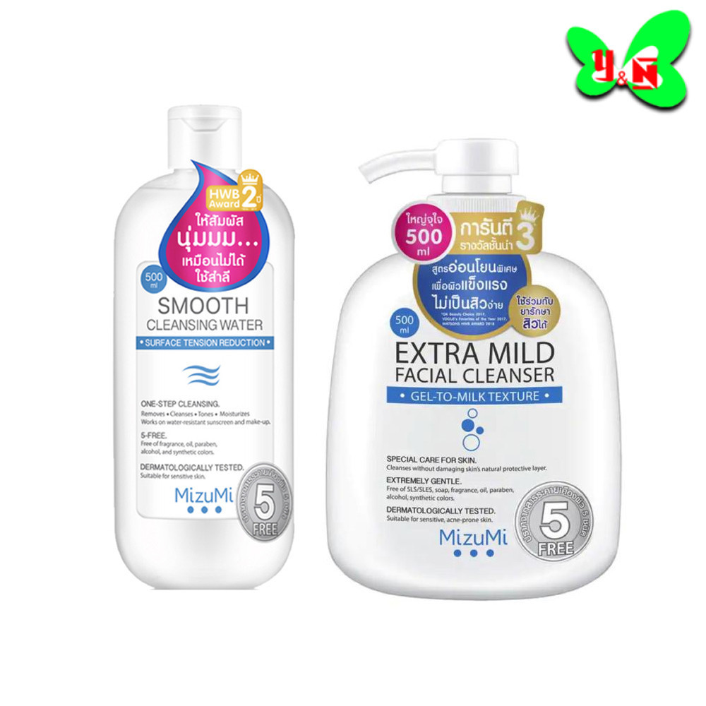 MizuMi Extra Mild Facial Cleanse / MizuMi Smooth Cleansing Water ( ขนาด 500 ml )